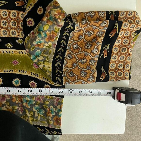 vintage 90s striped quirky boho whimsygoth rayon button up light weight shirt ja - Picture 5 of 8